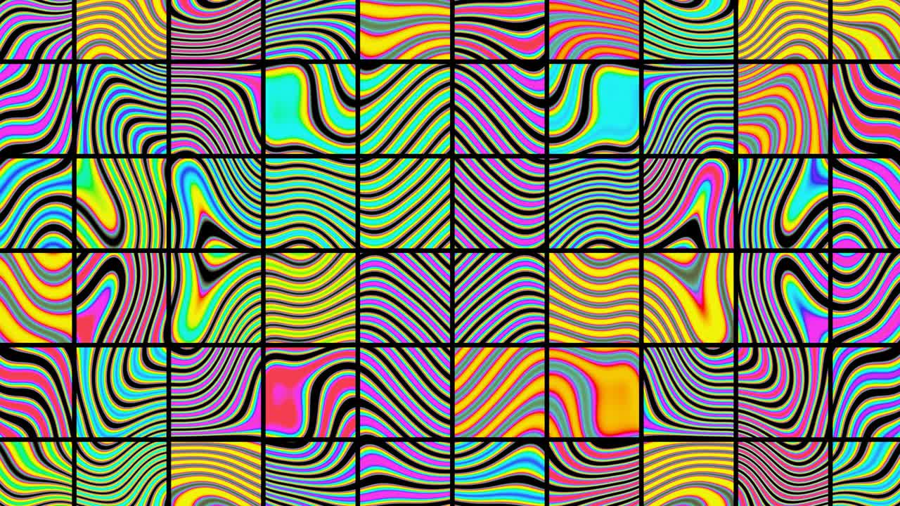 Abstract Background of colorful animated squares. VJ Loop
