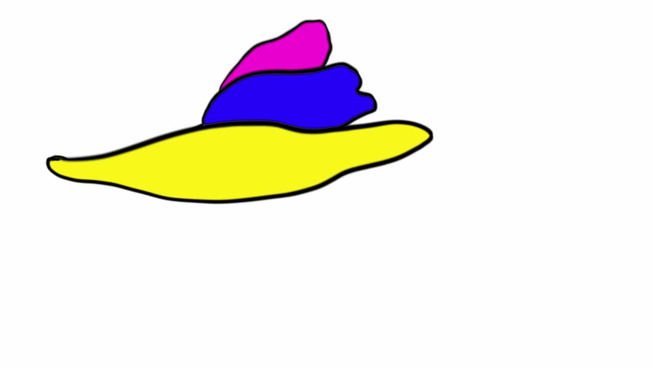 animación de dibujos animados en 2 d, snowboarder dibujado a mano volando como un pájaro