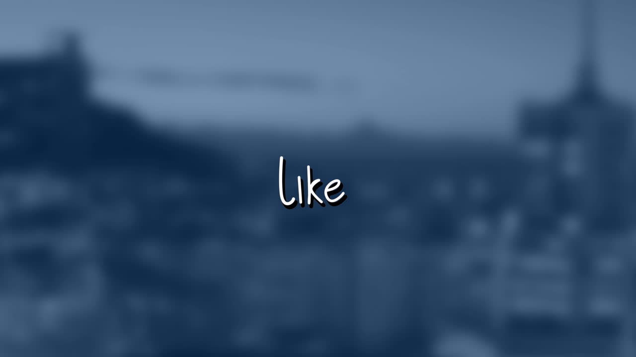 animación de texto similar sobre el paisaje urbano