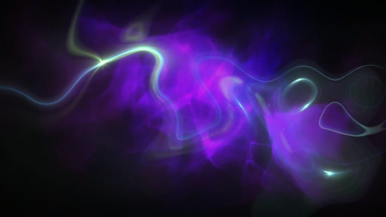 Animation of light trails on black background