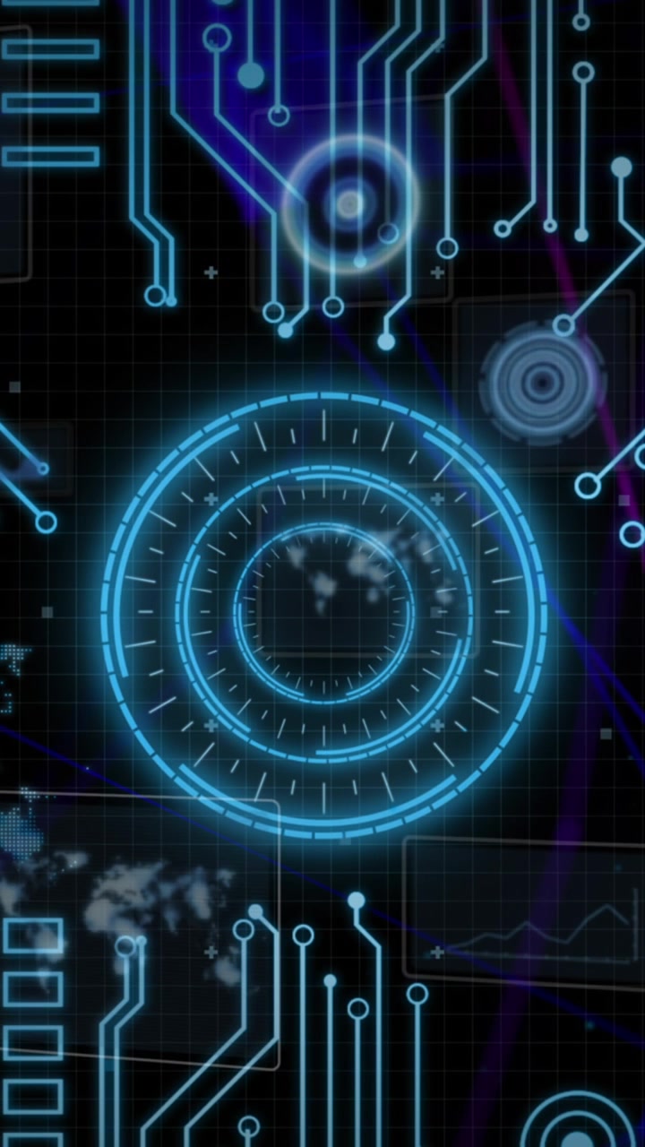 Animazione di scansione e elaborazione dati su interfaccia