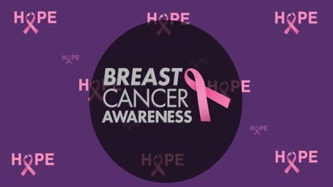 Animation-of-breast-cancer-awareness-text-over-pink-breast-cancer-ribbons