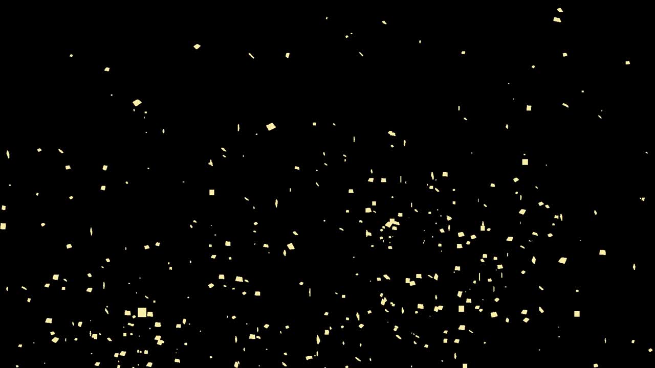 explosión de confeti dorado con fondo de canal matte alfa.