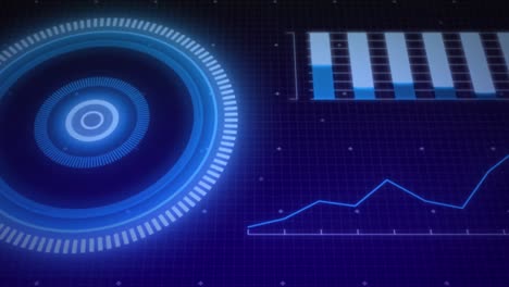 animación del escaneo del alcance y el procesamiento de datos sobre la cuadrícula