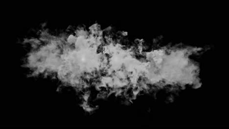 animation of fire and white smoke explosion on black background