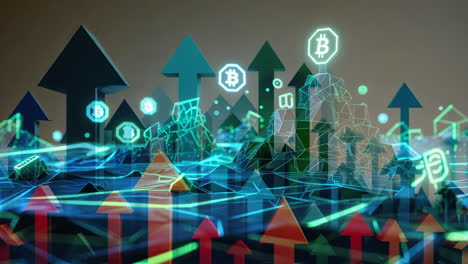 abstract bitcoin and cryptocurrency market growth