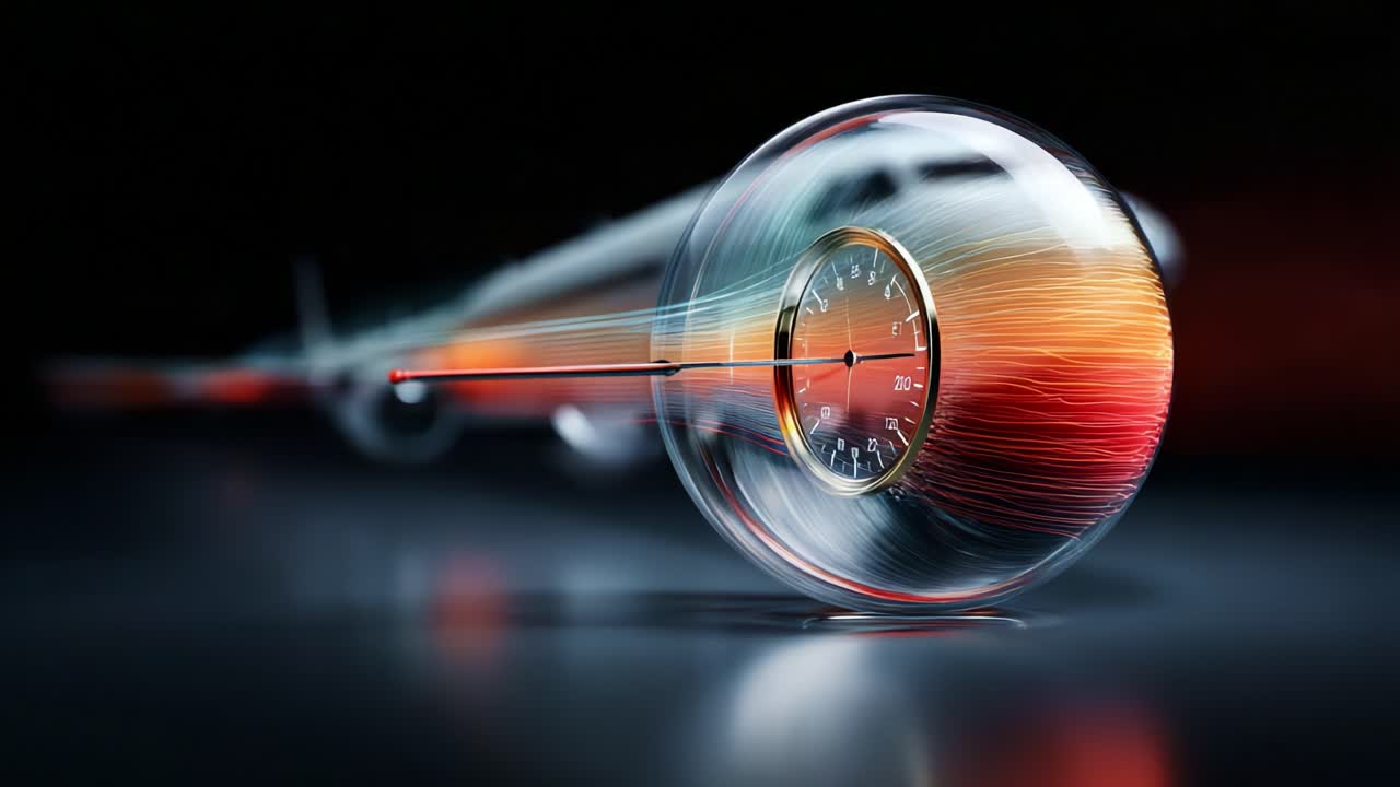 A mesmerizing blend of technology and artistry, these images capture the dynamic movement of a clock inside a glass sphere, showcasing vibrant streaks of color and speed