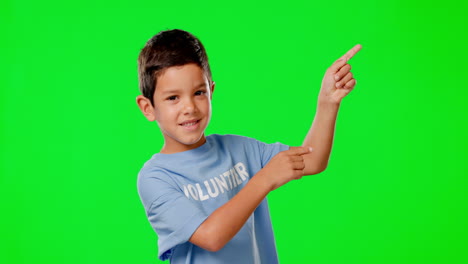señalando, voluntario e idea con niño en verde