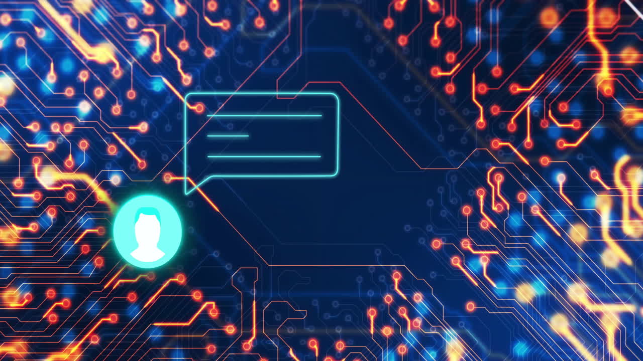 animación de iconos de medios sobre las conexiones