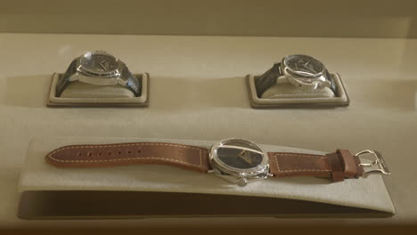 showcasing luxury swiss wristwatches in a shopping center