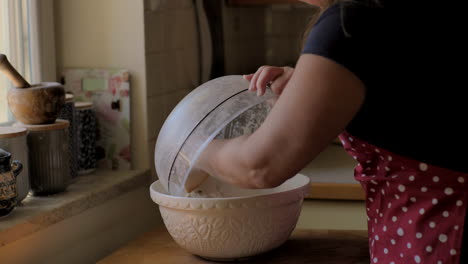 woman baking bread