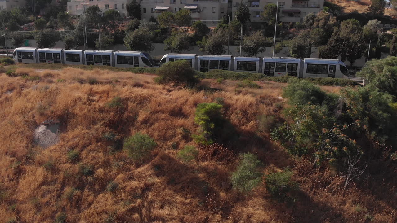 Light Rail in Jerusalem Aerial view