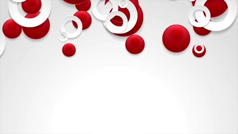 animación de video de círculos rojos y grises abstractos