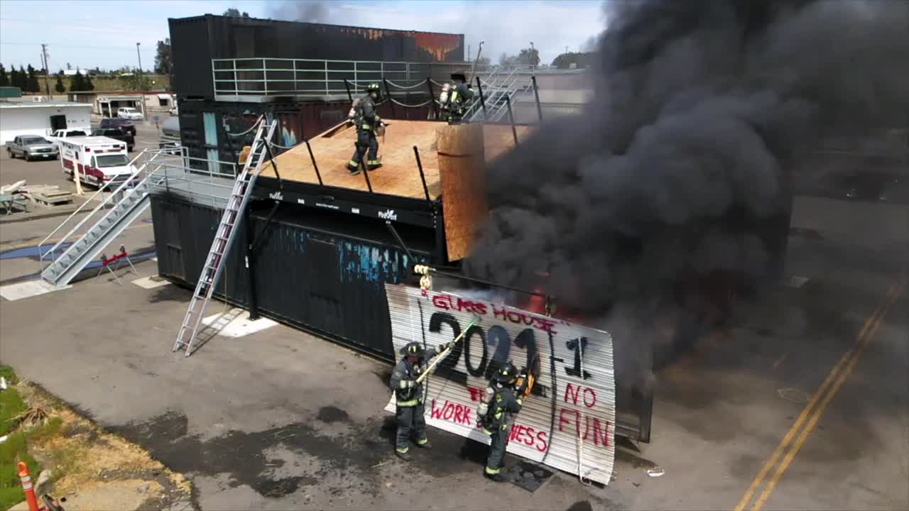 Firefighters Training Exercise at the Glass House