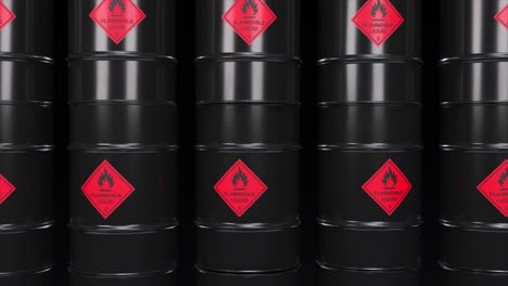 stacked flammable liquid barrels