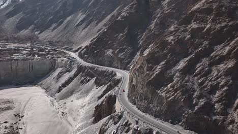 aerial view of new section of kkh phase ii at khyber pakhtunkhwa