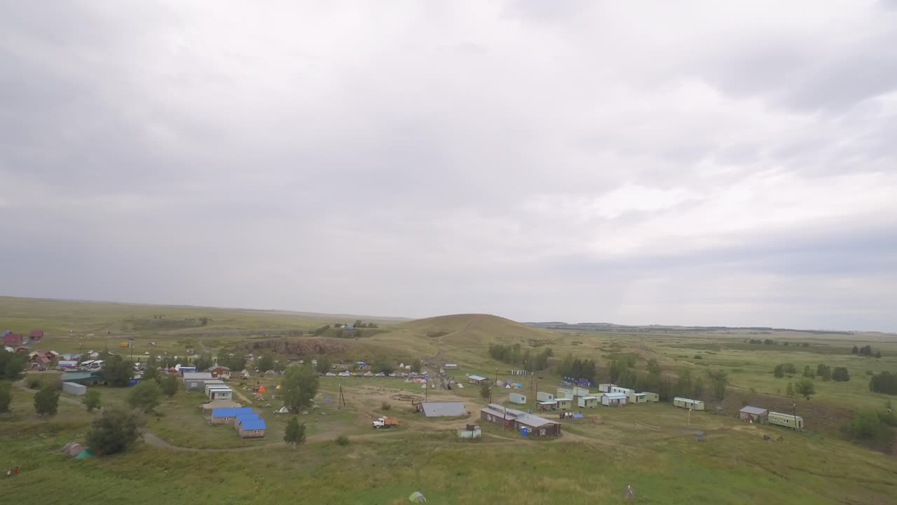 vista aérea de un campamento rural