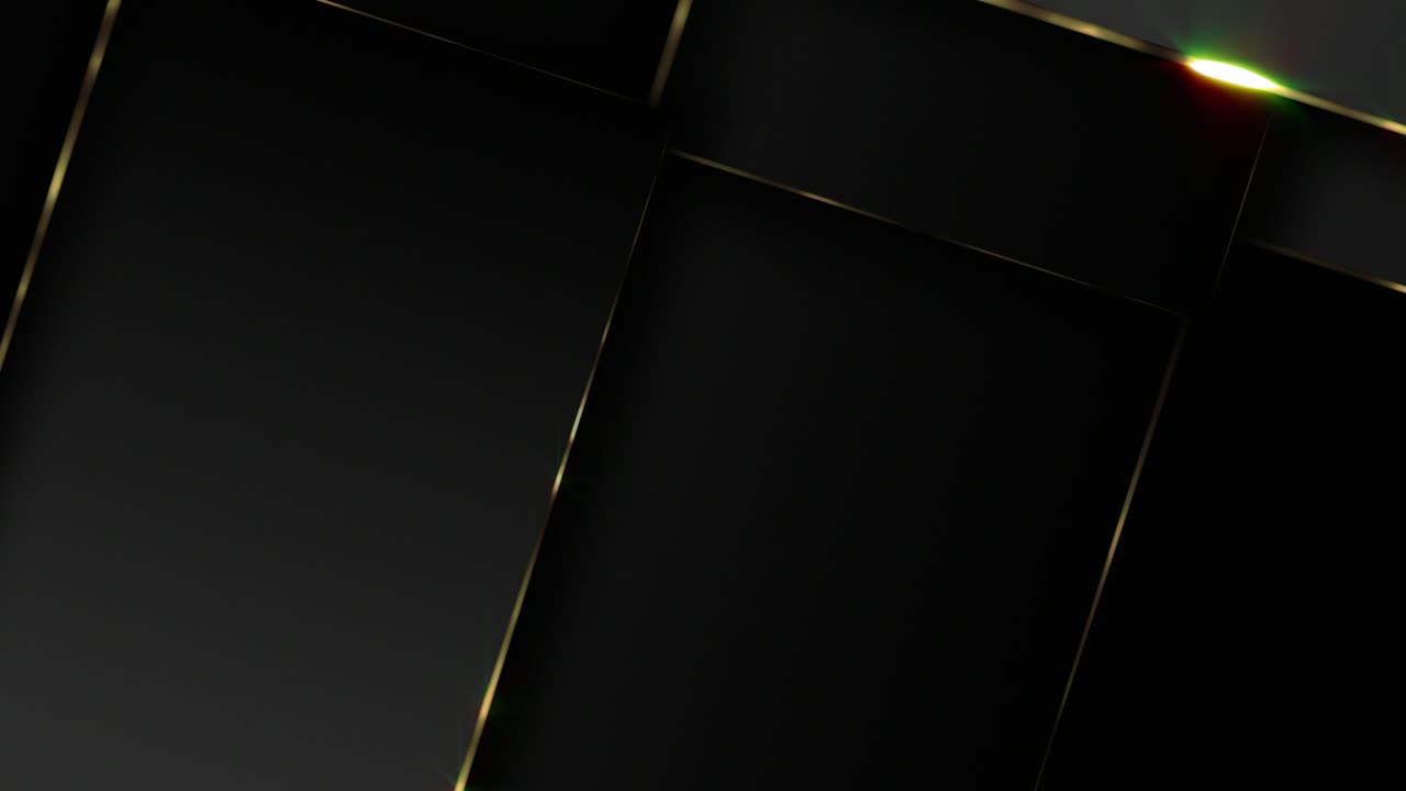 fundo preto geométrico abstrato com linhas douradas