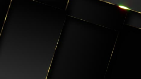 fondo negro geométrico abstracto con líneas doradas