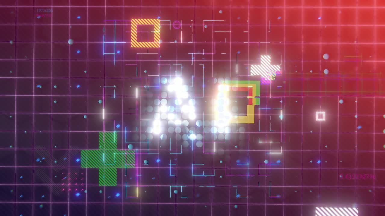 ai アニメーション アニメーションはアニメーションの世界を描く 未来的なアニメーション・サークルとグリッド・デザインの要素を明らかにします