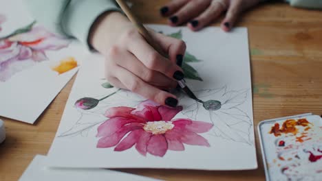 pintura de flores en acuarela