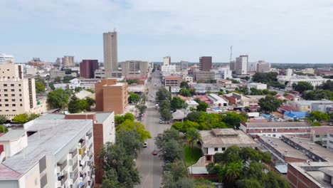 a tracking shot of the bulawayo central business district from samuel parirenyatwa street