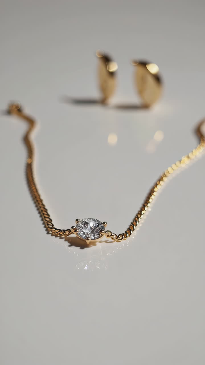 Elegant Gold Necklace with Diamond Pendant