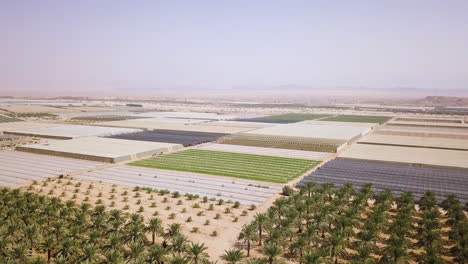 beautiful aerial shot of arava desert in israel overlooking agriculture fields 02