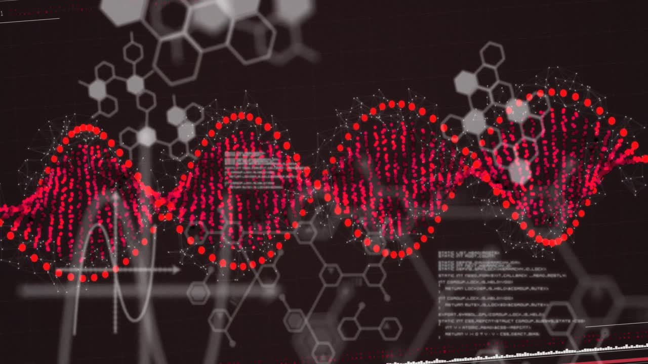 dna 가닥 스핀링을 통해 과학 데이터 처리의 애니메이션