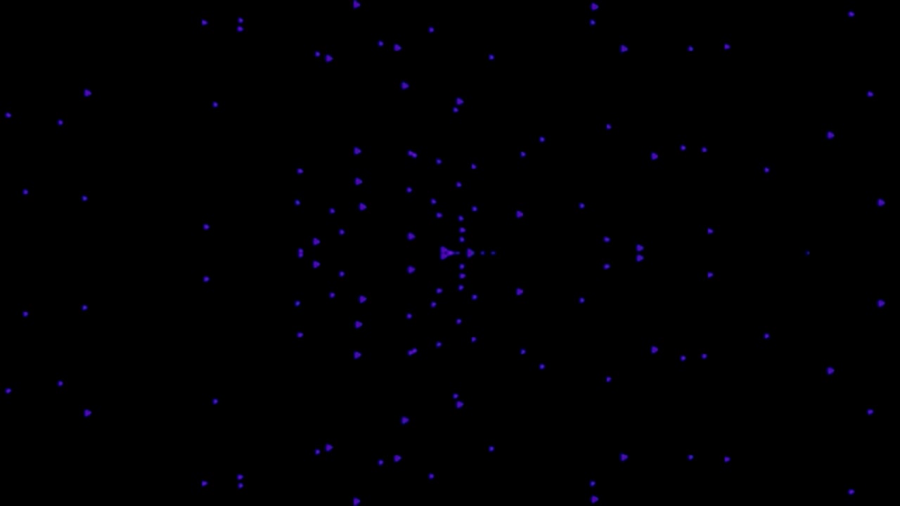 Abstracte animatie van pulserende blauwe deeltjes op een zwarte achtergrond.
