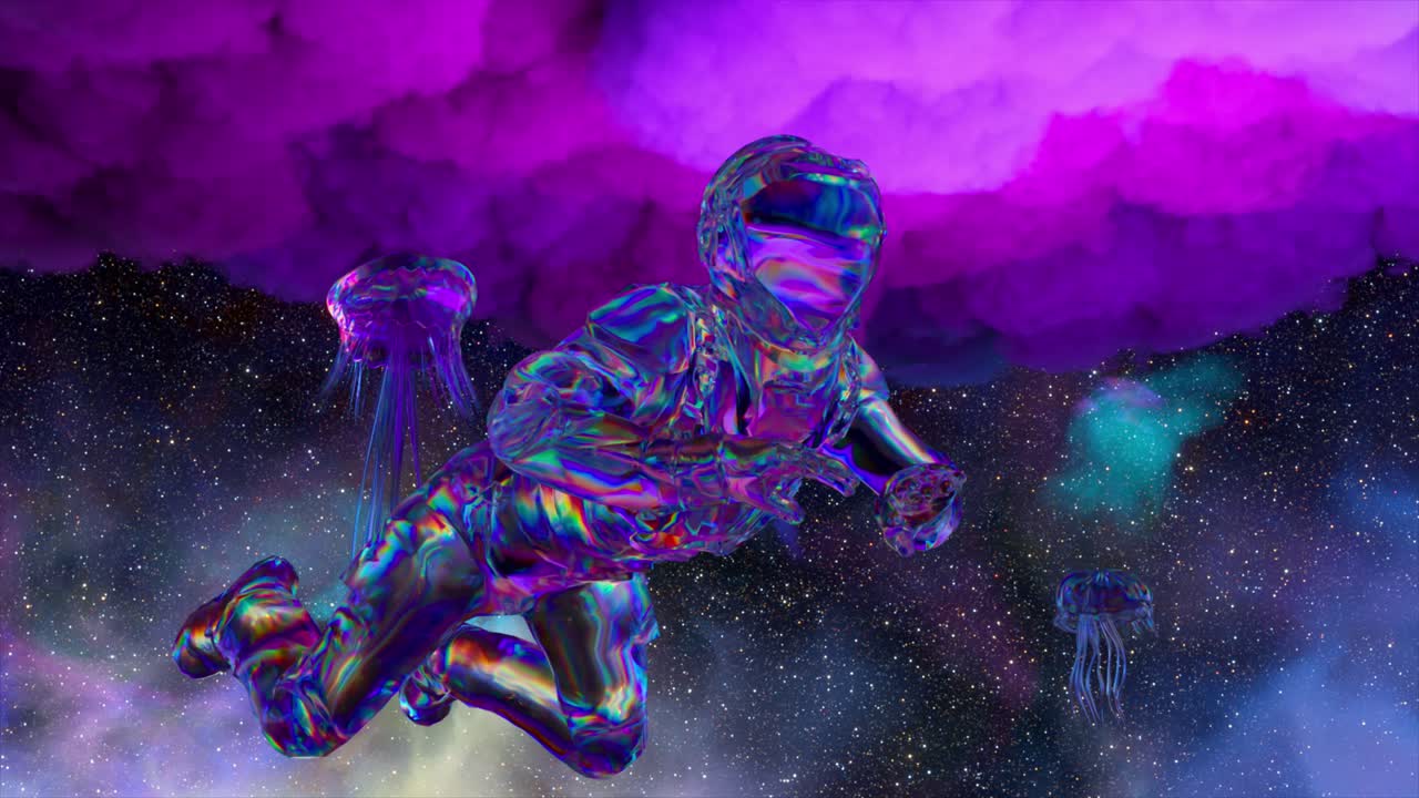 Iridescent Astronaut in Space