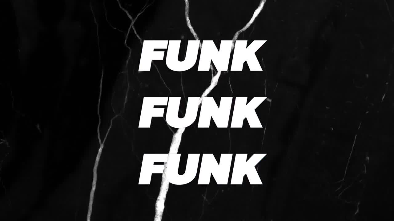 animación de texto funk sobre un fondo negro