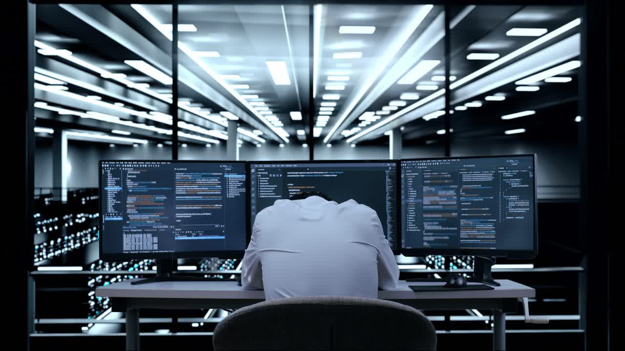 Programmer in a Server Room