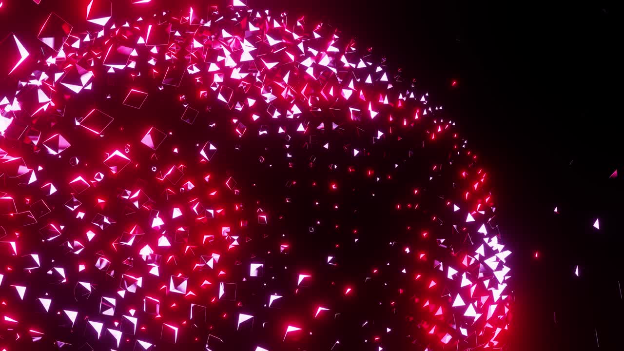 una bola de partículas de cristal que brilla con colores multicolores. vj, bucle. disco