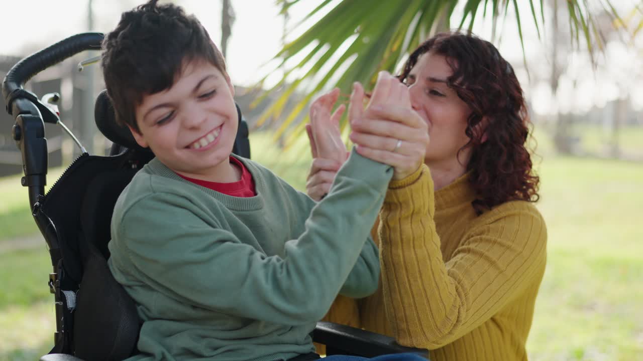 A mother and son sharing a loving moment