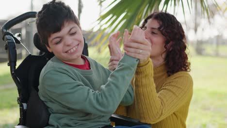 a mother and son sharing a loving moment