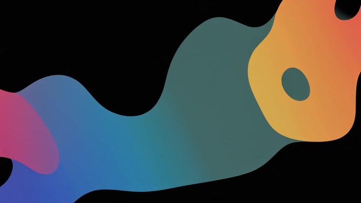Abstract Fluid Shapes Morphing on Black Background