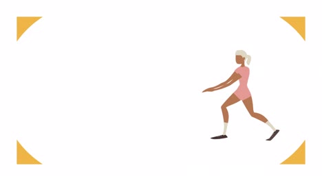 video en 4k del personaje del jugador de voleibol de dibujos animados en fondo blanco.
