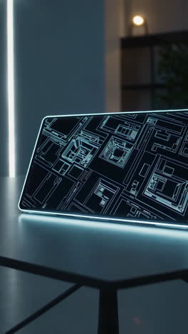 futuristic display on a table