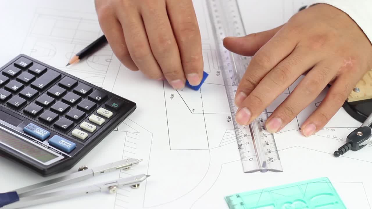 arquitecto borrar la línea del proyecto con el borrador