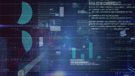 animación de gráficos y gráficos que procesan datos sobre un fondo negro