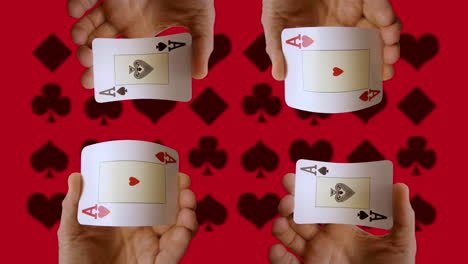 hand holding playing cards