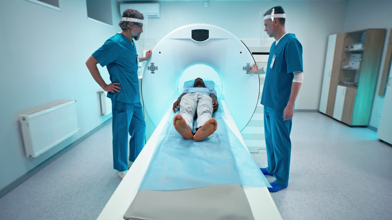 Patient undergoing CT scan procedure