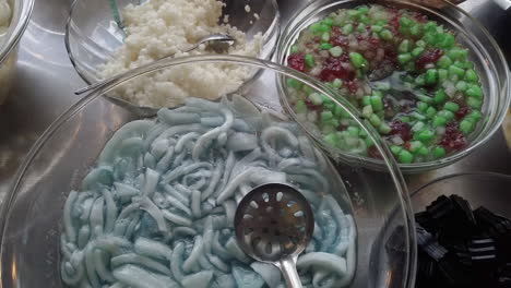 top down close up of ingredients for vietnamese food in ho chi minh city