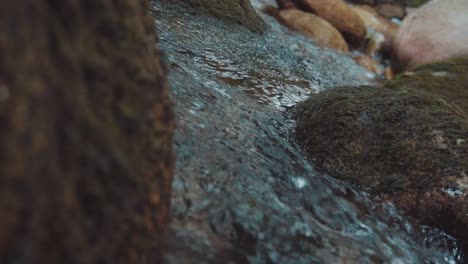 Pequeño-Río-Lleno-De-Rocas-En-Un-Hermoso-Lugar-En-Cámara-Lenta,-Muy-Detallado