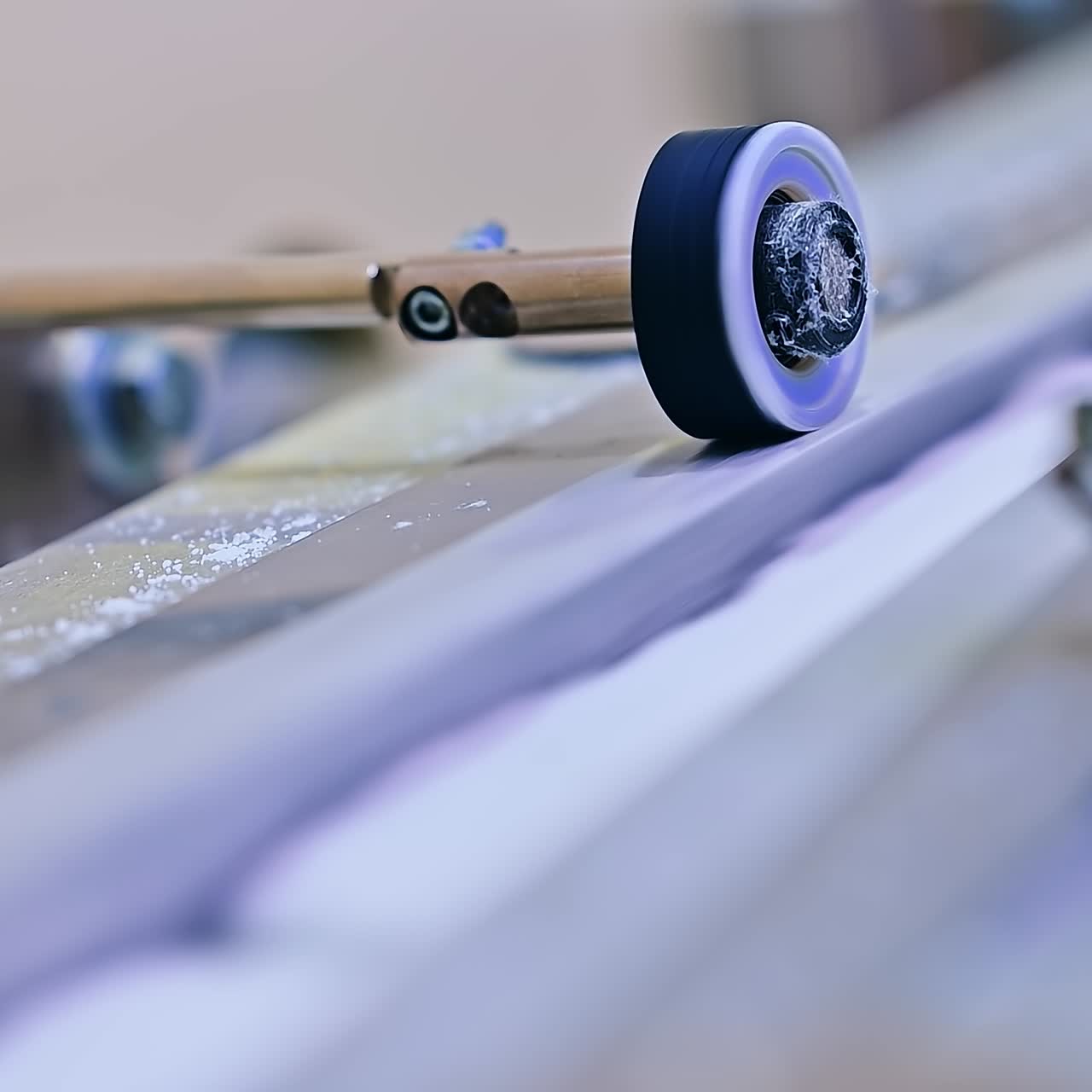 Rotation roller of cellulose. Manufacturing automated technology for making diapers