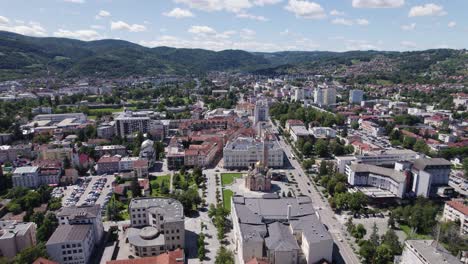 banja luka christ the savior cathedral aerial panorama