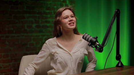 podcast interview with woman