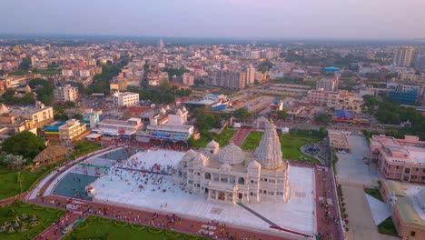 prem mandir aerial view, founded by jagadguru shri kripalu ji maharaj in vrindavan - prem mandir is the temple of divine love