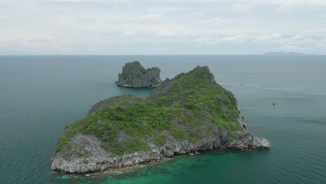 tropical remote island in gulf of thailand, ang thong park, aerial